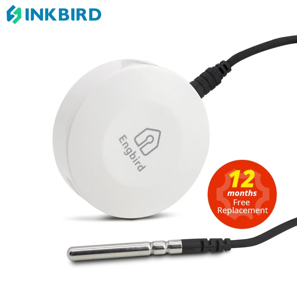 Registrador de datos con sensor higrómetro y termómetro inalámbrico Bluetooth IBS-TH1 de alta precisión con sonda impermeable para almacenamiento de alimentos