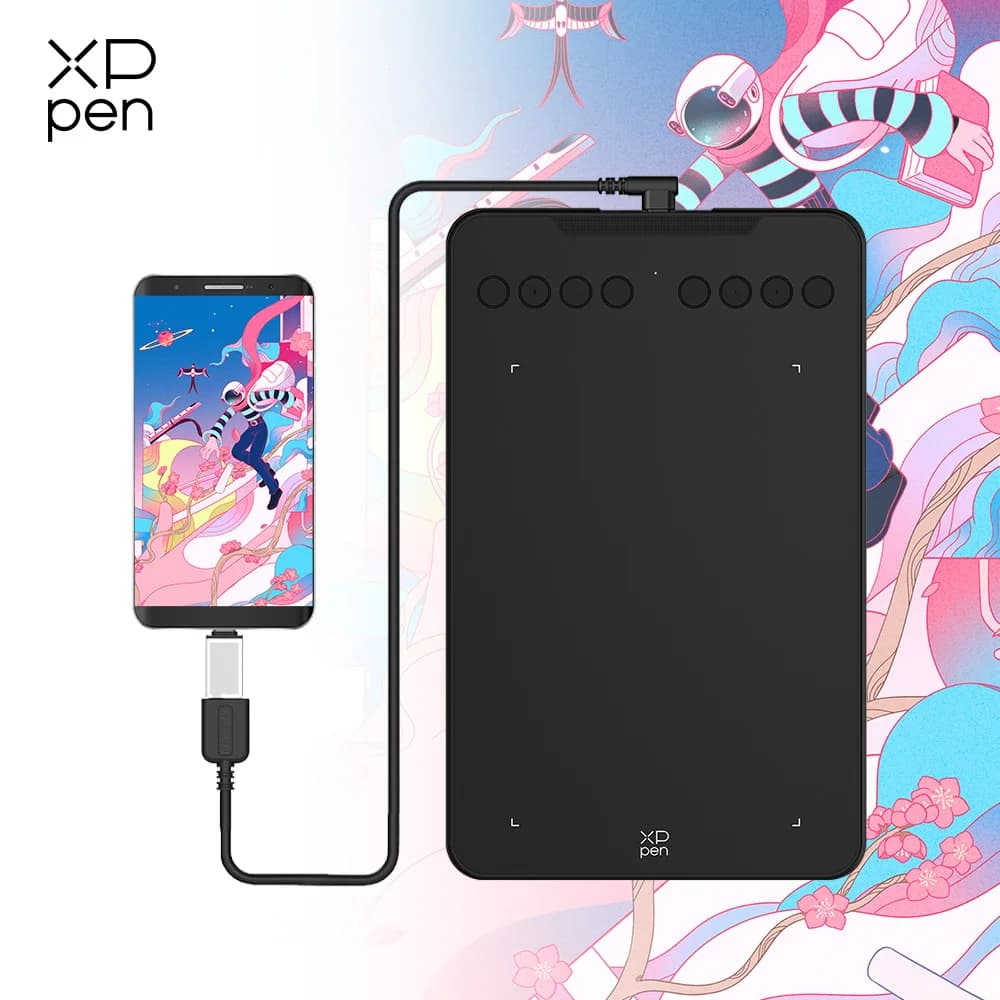 Tableta Gráfica XPPen de 7*4.3 Pulgadas y 16K Niveles de Presión, Deco Mini7 V2, Tableta de Dibujo Digital con 8 Teclas para Android, Mac, Windows y Chrome