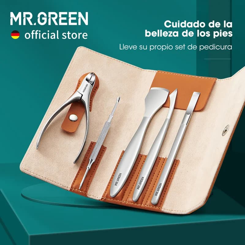 MR.GREEN-Juego de cuchillos de pedicura, herramientas profesionales para el cuidado de los pies, pinzas para uñas encarnadas, Kit removedor de cortaúñas de acero inoxidable