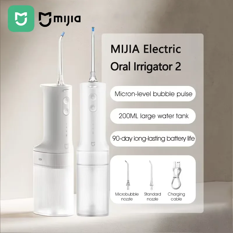 Nuevo Irrigador Bucal Eléctrico MIJIA 2025 MEO705, Limpiador Dental Portátil de 200 ml con 3 Modos y Burbujas a Nivel de Micrones