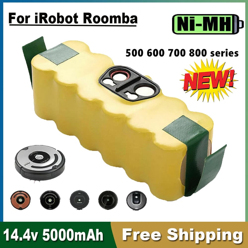 Batería de 14,4 V 5000mAh para iRobot 500 600 700 800 900 series batería para iRobot Roomba14.4 V 620 650 770 780 580