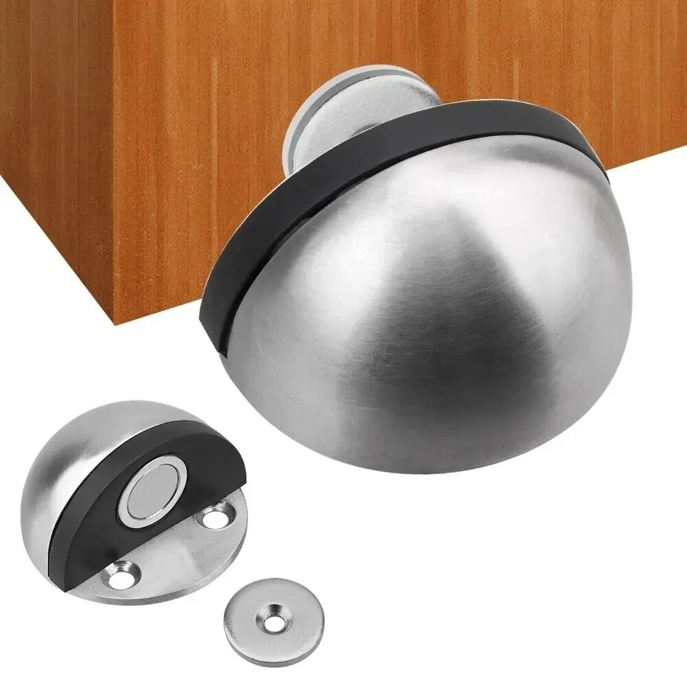 Topes de puerta magnéticos, Tope de puerta de acero inoxidable, soporte para puertas, mejoras para el hogar, Tope de puerta oculto, herrajes para muebles