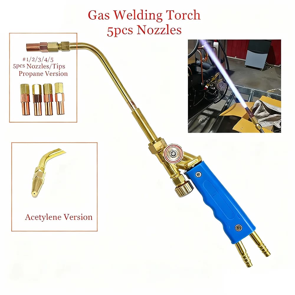 Antorcha de soldadura a gas, antorcha de chorro de acetileno y propano, herramientas de soldadura a gas, antorcha de soldadura, pistola de soldadura para tuberías de cobre y aluminio de aire acondicionado