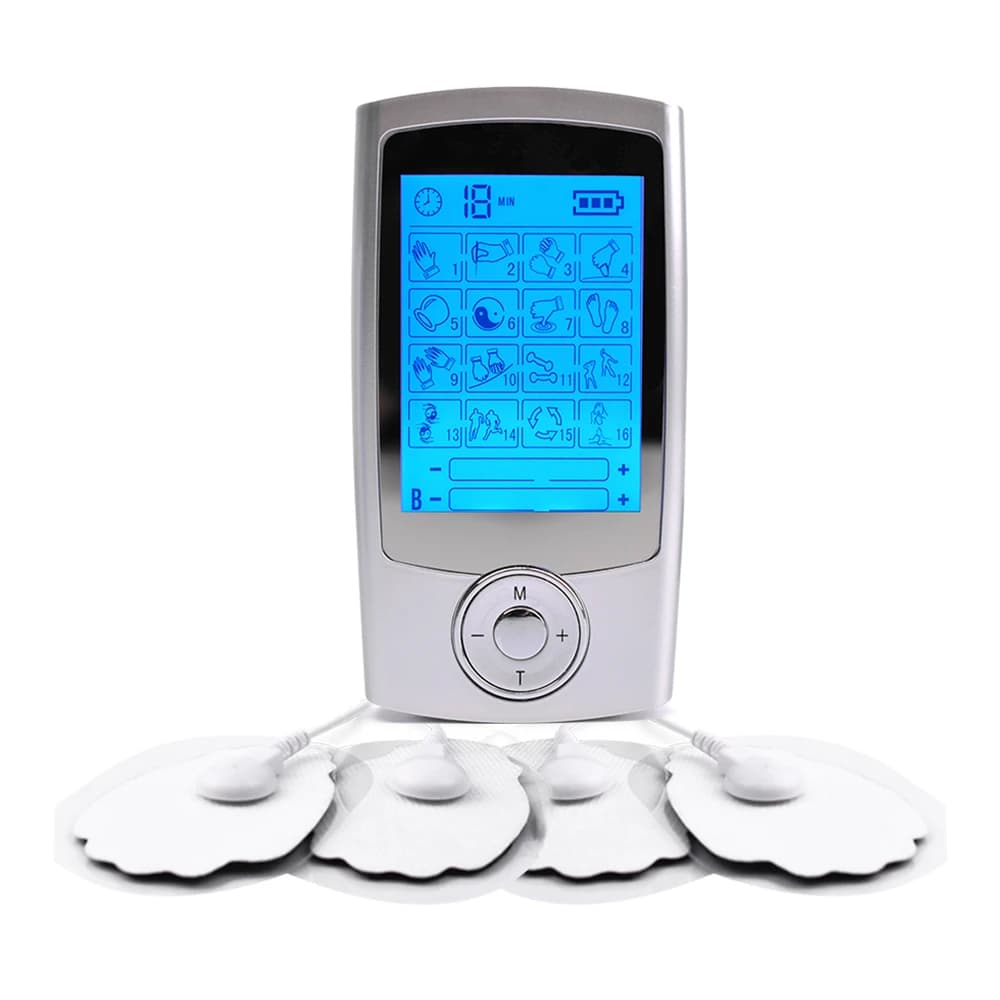 Estimulador Muscular EMS TENS, 16 Modos, 2 Canales de Salida, Acupuntura Eléctrica, Masajeador Corporal, Electroestimulador, Máquina Adelgazante