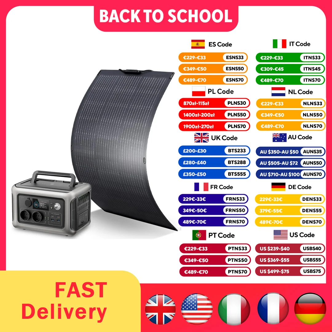 ALLPOWERS-estación de energía R600 con panel solar, batería LiFePO4 de 100W, generador de Camping de 299Wh, fuente de alimentación de 600W para respaldo doméstico RV