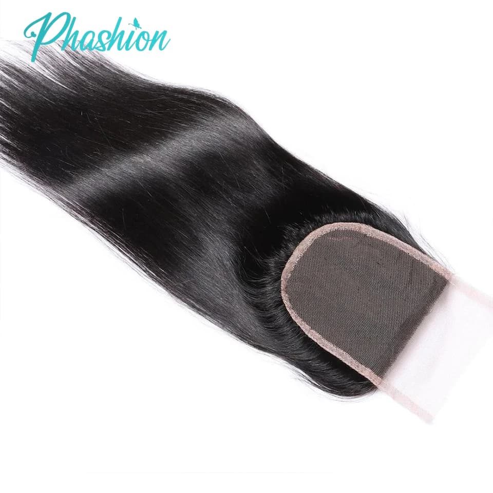 Phashion 24 26 pulgadas 5x5 4x4 Cierre de encaje recto solo Pre desplumado largo encaje transparente suizo 100% cabello humano Remy en venta