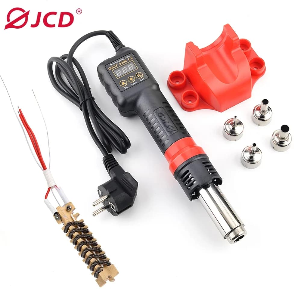 JCD 750W Micro pistola de aire caliente 8208 pantalla LCD portátil Estación de Reparación pistola de calor secador de pelo temperatura ajustable herramientas de soldadura BGA