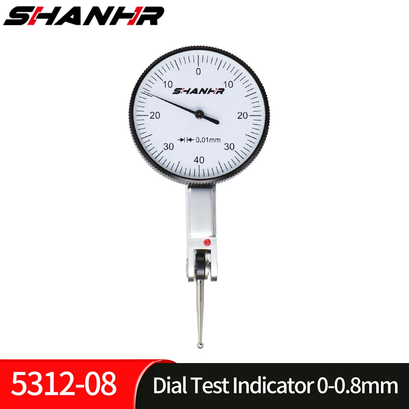 SHANHR Herramientas de Precisión, Indicador de Dial Métrico de 0-0.8 mm y 0.01 mm, Indicador de Medición