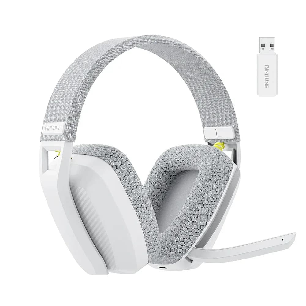 BINNUNE BW06 Auriculares inalámbricos para juegos con Bluetooth de 2,4 GHz con micrófono para PS5, PS4, PC, Mac, Playstation, auriculares inalámbricos para juegos con micrófono