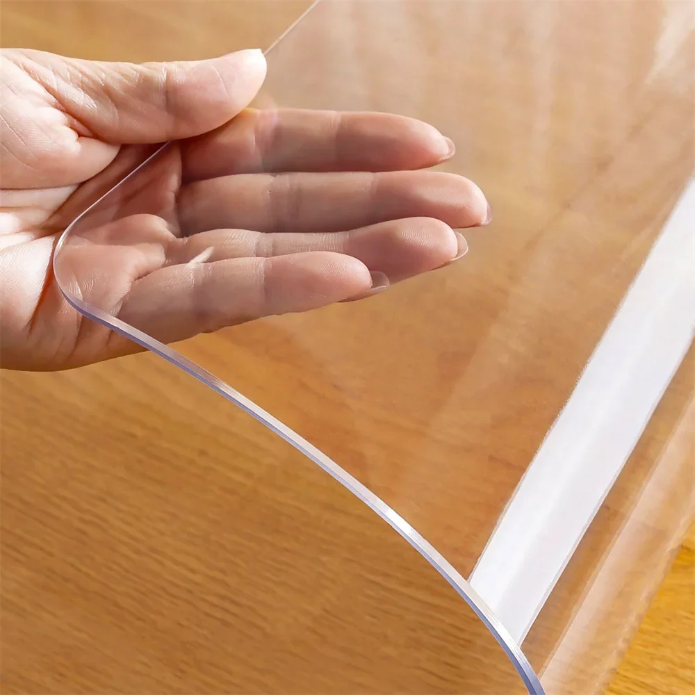 Tapete de escritorio transparente de 1,5mm, cubierta protectora de mesa de plástico impermeable, mantel de vinilo de cristal, Protector de almohadilla de escritorio transparente fácil de limpiar