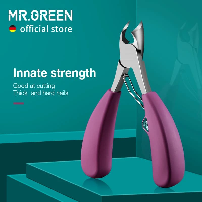 Cortauñas MR.GREEN de Acero Inoxidable para Uñas Encarnadas, Ideal para Cortar Uñas Gruesas y Duras, Herramienta de Pedicura y Manicura