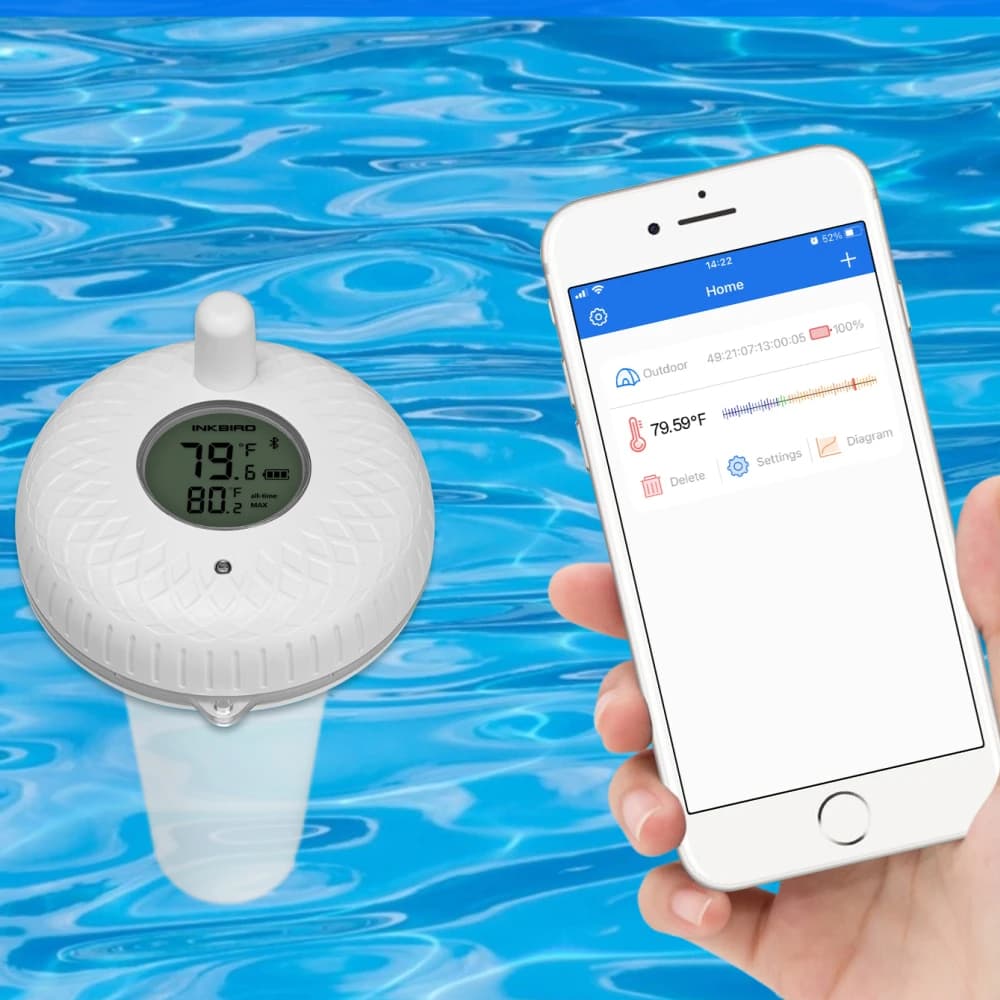 INKBIRD-termómetro flotante para piscina, medidor de temperatura, IBS-P01B, Bluetooth, IPX7, bañera de hidromasaje, Spa, estanque de peces