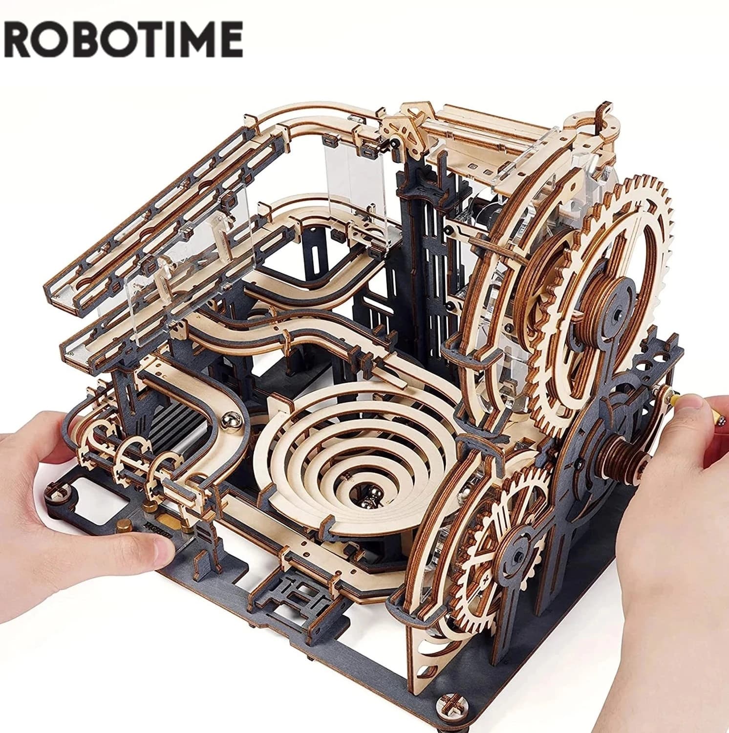 Robotime-Juego de bloques de construcción de canicas para niños, juguete de construcción 3D con 5 tipos de rompecabezas de madera, DIY, para adolescentes y adultos