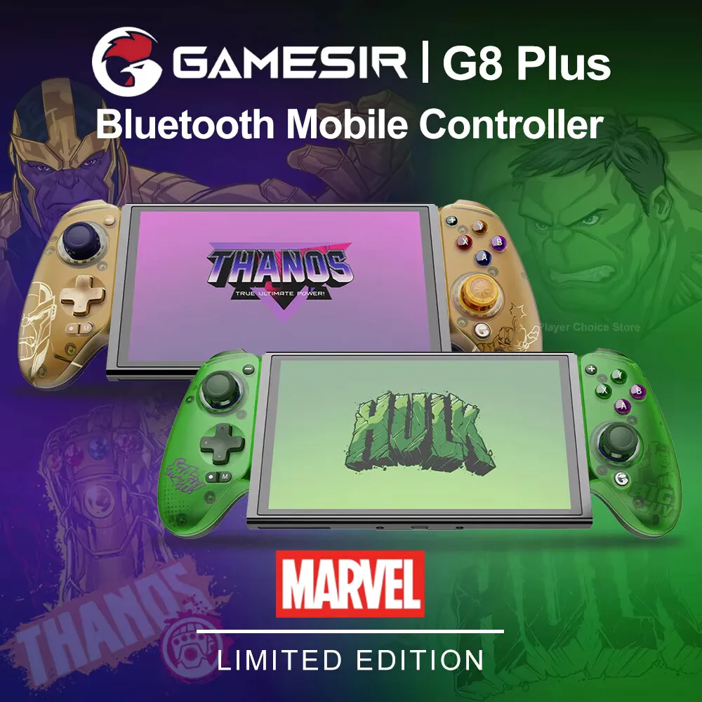 Control de Juego Móvil GameSir G8 Plus Edición Hulk Edición Thanos para iOS, Android, Tablet, Nintendo Switch 2/1, Steam, PC