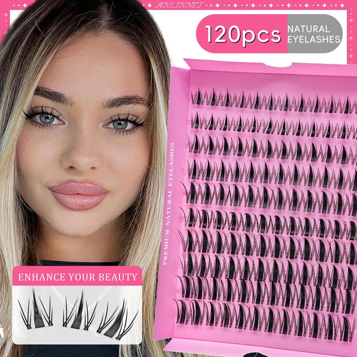 Pestañas en Racimo DIY de 10-18 mm (Mixtas), Pestañas en Racimo Voluminosas para Aplicación Individual, Extensiones de Pestañas Individuales, Aspecto Natural