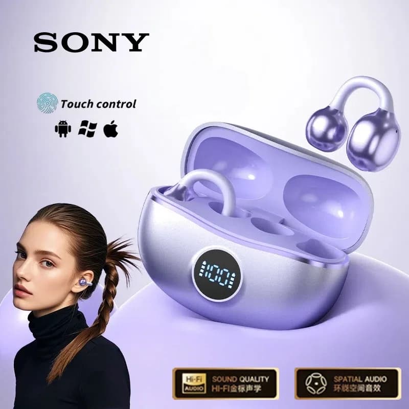 Auriculares inalámbricos Sony originales D151 estilo Clip-on con espalda abierta, auriculares deportivos Bluetooth 5,4 auriculares con cancelación de ruido Hi-Fi
