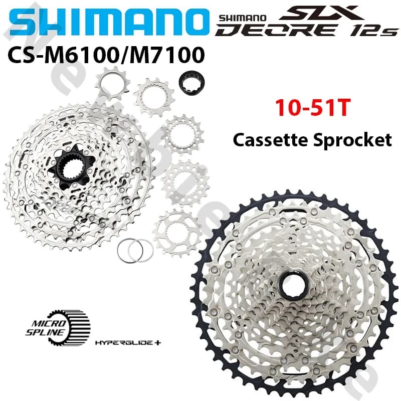 Cassette Micro Spline SHIMANO Deore M6100 M6200 SLX M7100 de 12 Velocidades para Bicicleta de Montaña, 12V Variable, 12 Velocidades, 10-51T