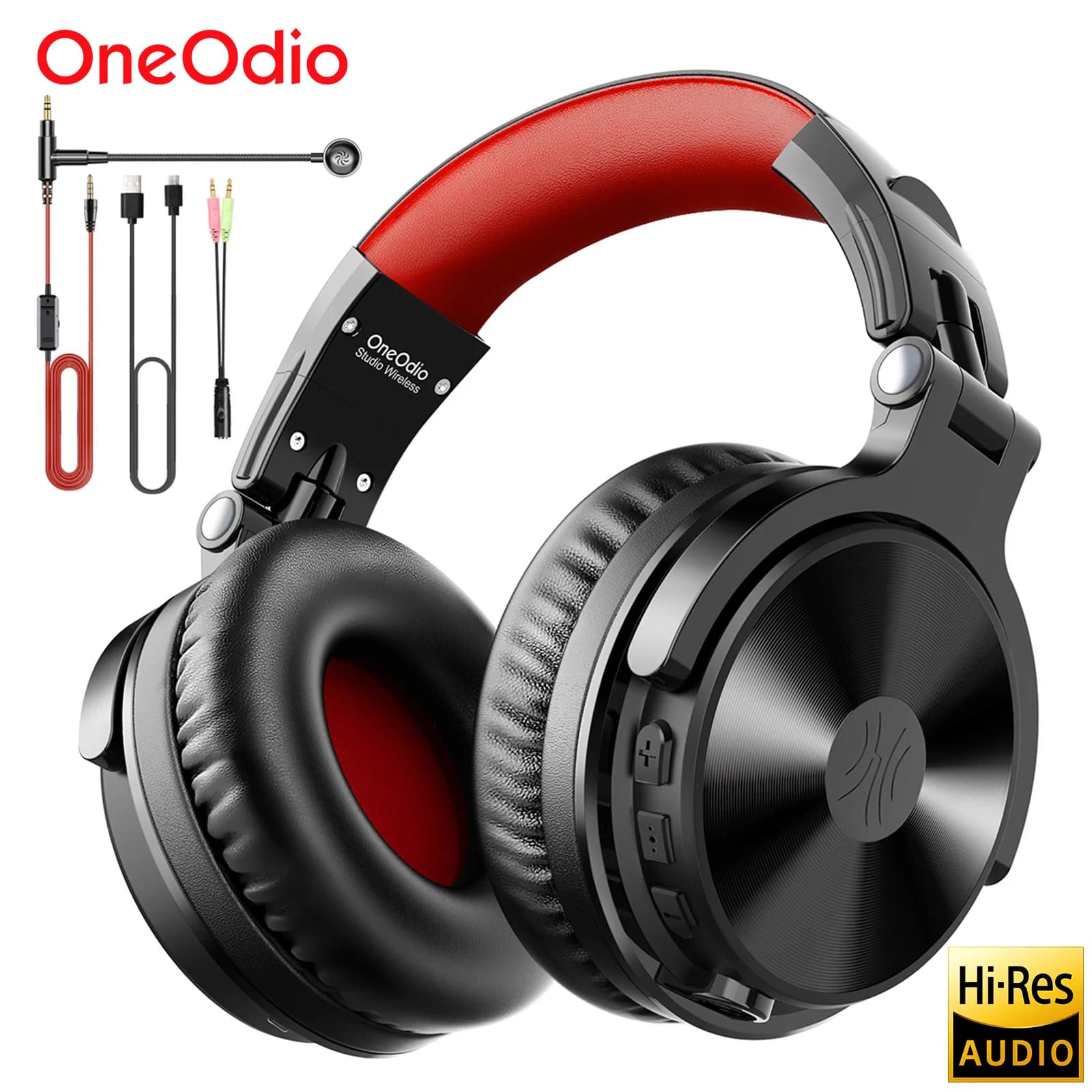 Oneodio auriculares inalámbricos Bluetooth 5,2 110 horas + auriculares estéreo para juegos por cable con micrófono de pluma para teléfono ordenador PC Gamer