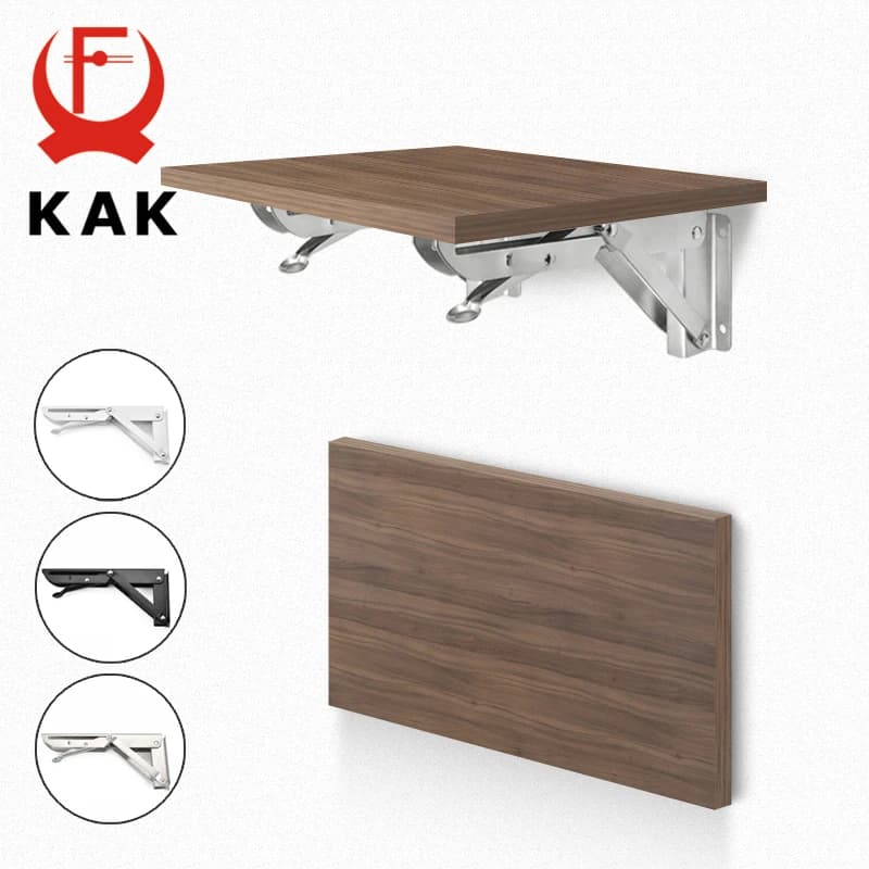 KAK-Soporte de estante plegable de acero inoxidable, accesorio de alta resistencia para trabajo de mesa, RV, coche, ahorro de espacio, 2 piezas