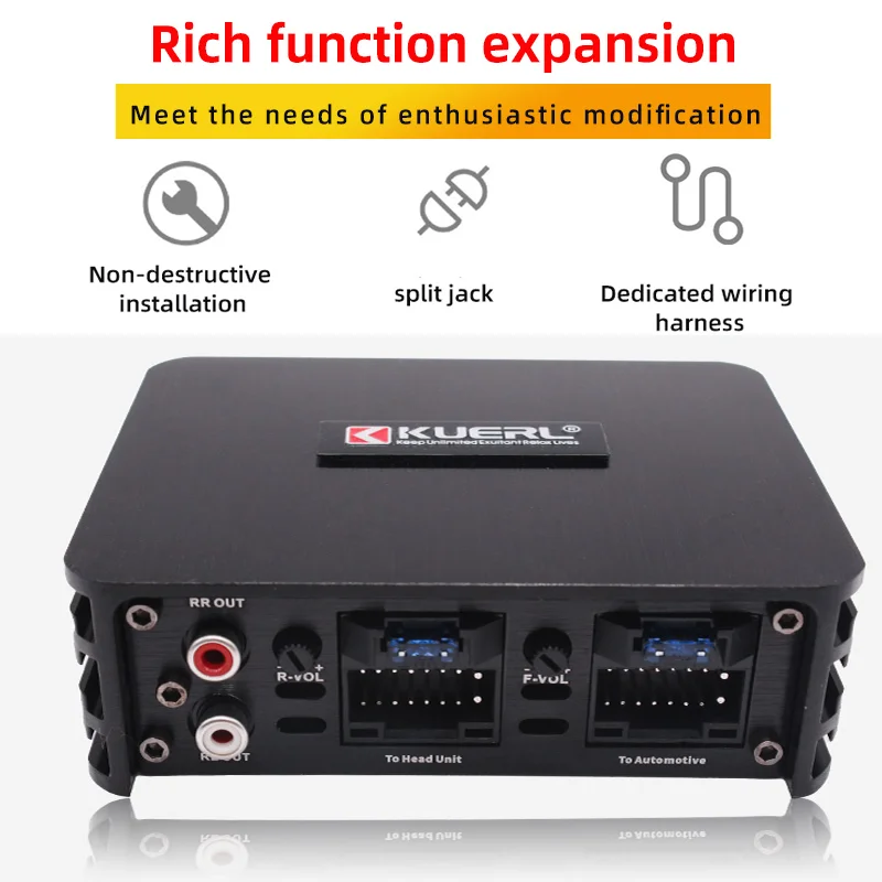 AMPLIFICADOR DE POTENCIA para coche, amplificador de altavoz de Audio para coche DSP de 4x60W, procesador de Audio sin pérdidas para Android, pantalla grande dedicada