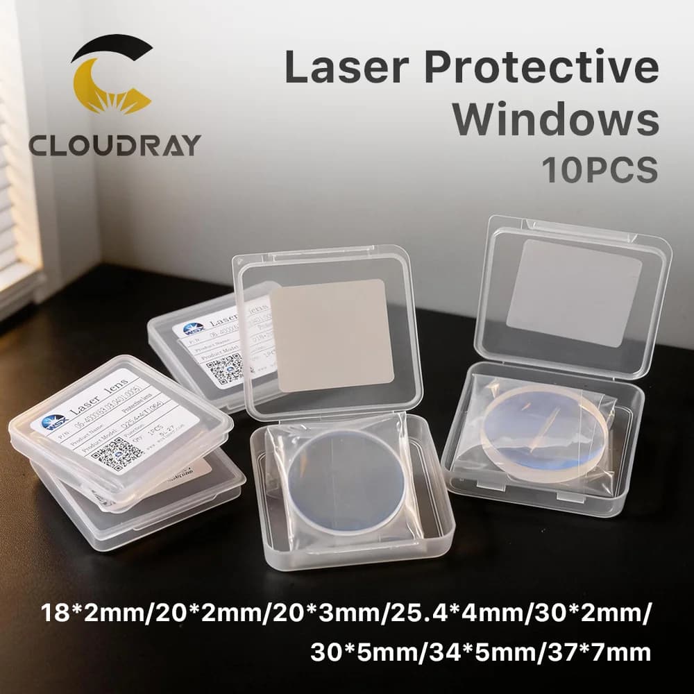 Cloudray - Juego de 10 Lentes Ópticas Protectoras Originales WSX de 18*2/30*5/37*7 para Cabezal Láser WSX KC13 KC15 NC30 NC60