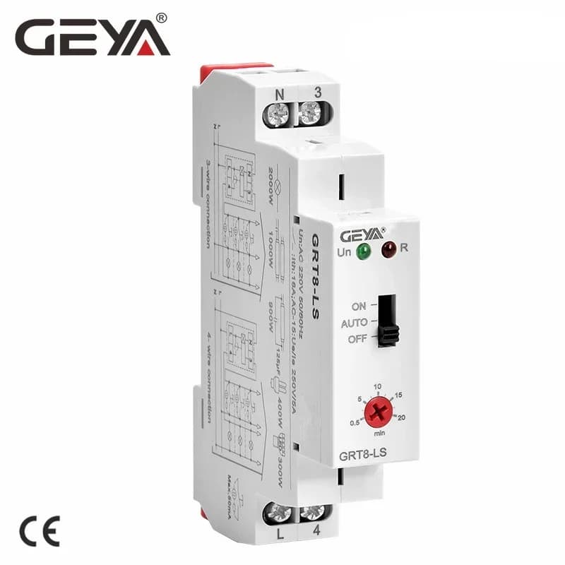 GEYA GRT8-LS/LM interruptor de escalera interruptor de luz de apagado automático relé AC230V 16A relé de Control de luz interruptor de temporizador de escalera