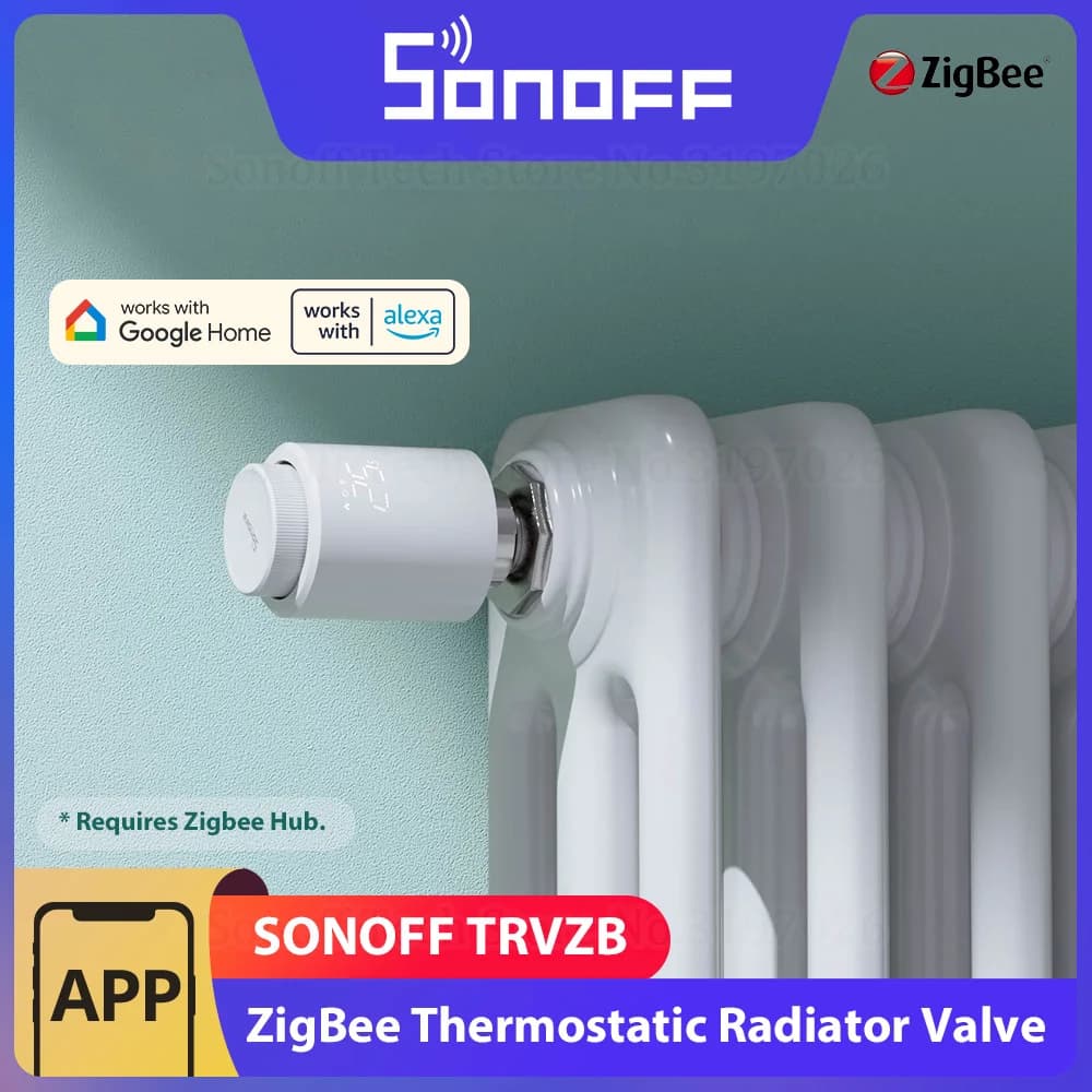 SONOFF TRVZB Zigbee válvula termostática para radiador calefacción inteligente para el hogar protección contra froest Control remoto de grupo a través de eWeLink Alexa