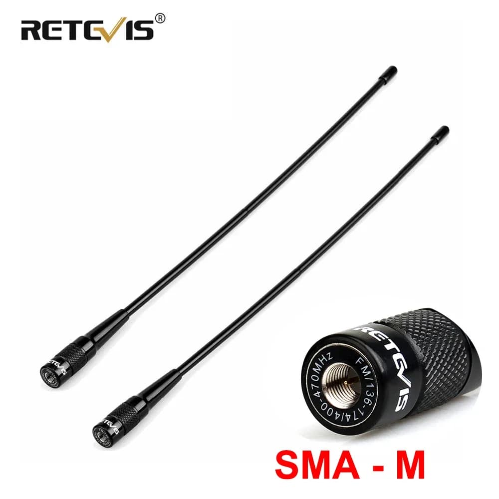 Retevis RHD-771 accesorios para Walkie Talkie antena SMA-M VHF UHF antena de doble banda para Yaesu VX-3R VX-5R Retevis RT3S RT81 2 uds