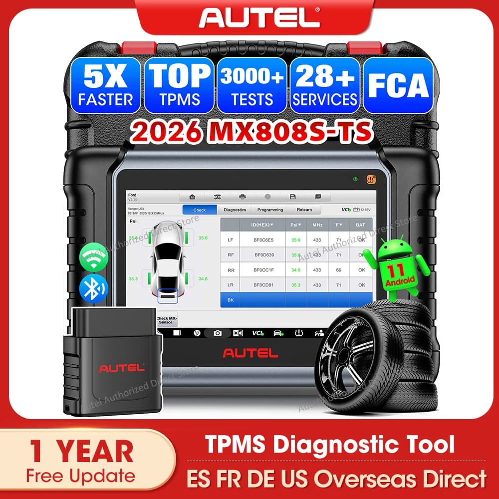 Autel MaxiCOM MX808S-TS herramienta de diagnóstico TPMS todo en uno escáner bidireccional programación TPMS reaprender reequipamiento pk MK808S TS
