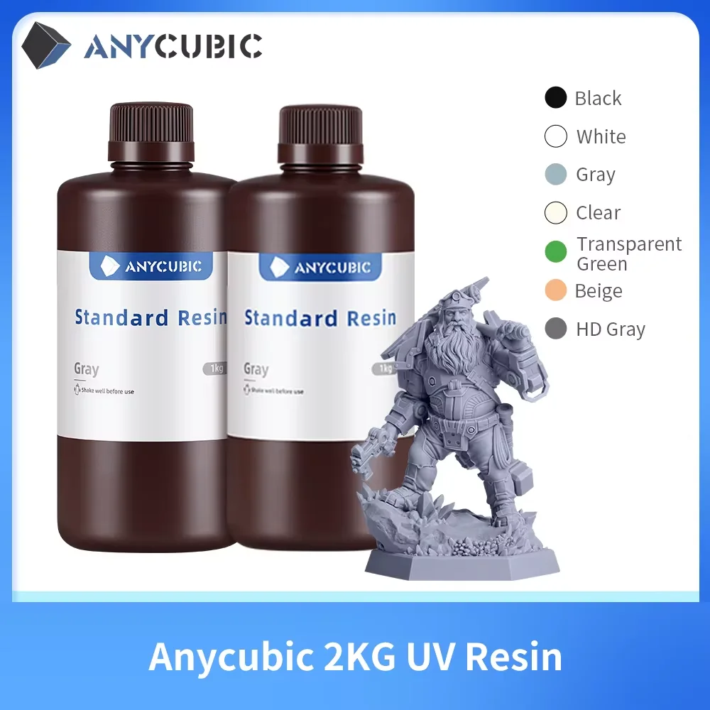 Resina UV ANYCUBIC para impresora 3D fotopolímero líquido 405nm resina estándar materiales de impresión de impresora 3D para LCD Photon Mono