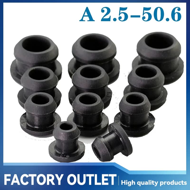 1-10 Uds 2,5-50,6mm negro cónico a presión goma de silicona tipo T enchufe tapas ciegas insertos de tubo a prueba de tapón de alta temperatura