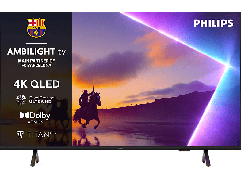 TV QLED 65" - Philips Ambilight 65PUS8510/12, UHD 4K, Titan OS, Smart TV, Pixel Precise Ultra HD, Dolby Atmos, Negro mate