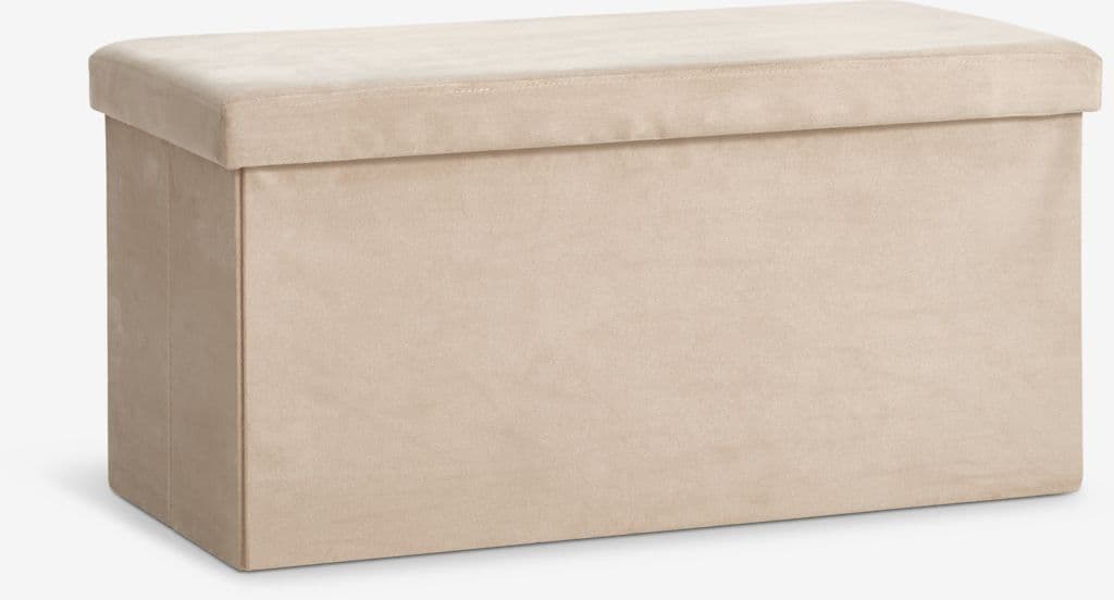 Puf AUNING 76x38 con almacenaje terciopelo arena oscuro | JYSK