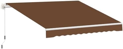 Outsunny Toldo Manual Retráctil 3x2,5 cm, Toldo Exterior Terraza con Ángulo Ajustable, Brazo Articulado, Montaje a Pared, Estructura de Aluminio, Anti-UV e Impermeable, para Jardín, Café