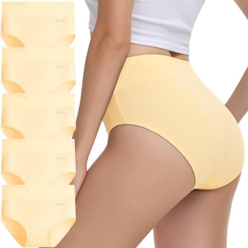 IceReco Bragas Mujer Algodon Talle Alto Braguitas Postparto Cintura Alta Cómodo Pack de 5 Culotte Ropa Interior Mujer