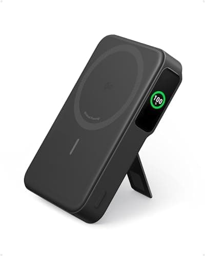 Anker MagGo Power Bank, Cargador Portátil Ultrarrápido de 15W Compatible con MagSafe, Qi2 con Batería 10000mAh con Pantalla Inteligente, para iPhone 17 16(con Cable USB-C)