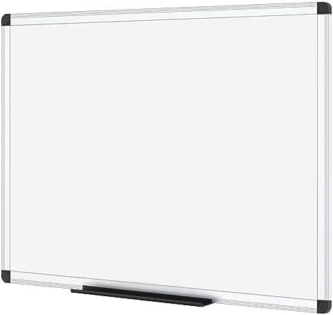 VIZ-PRO Pizarra Blanca Magnética con Marco de Aluminio y Bandeja para Rotuladores, 120 x 90 cm, Ideal para Oficina, Escuela y Hogar