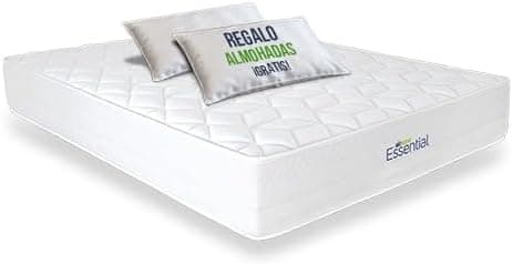 Matnature | Essential | Colchón Viscoelástico | Núcleo HR (High Resilience) Compactado | Reversible Verano-Invierno | Altura 24 cm | Regalo 2 Almohadas (135 x 190 cm)