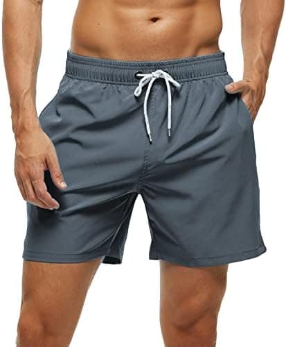 Bañador Hombre 2 en 1 Bañador de Secado Rápido con Forro de Malla y Cordón de Ajuste para Playa Bañador Casual Impermeable para Piscina Verano