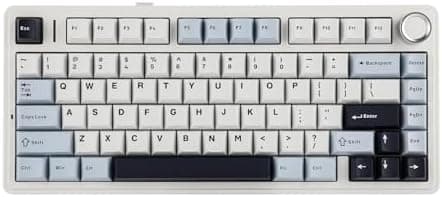 EPOMAKER x Aula F75 75% Gasket Teclado Mecánico, inalámbrico/Bluetooth/USB-C, fon Cinco Capas de Pads, Perilla, RGB, batería, NKRO (LEOBOG Reaper Switch, Light Blue)
