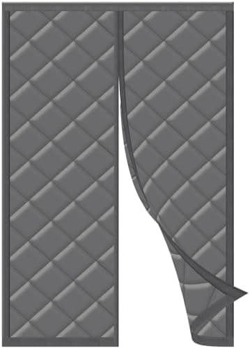 HOWIN Cortina para Puerta Termica Aislante Frio y Calor Interior 90 X 200 cm, Cortina de Aislamiento MagnéTico, Cortina Opaca Salon y Dormitorio, No Impermeables Gris
