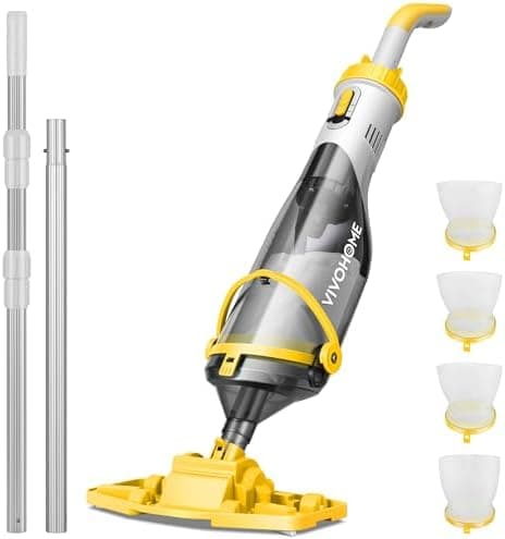 VIVOHOME 278cm Aspirador de Piscina Inalámbrica con Succión Fuerte de 4200LPH, Limpiafondos Piscina Autonomía de 60 Minutos para Piscinas Spas y Jacuzzis