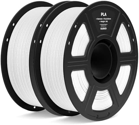 ELEGOO Filamento PLA 1.75 2KG Blanco, Filamento para Impresora 3D, Precisión Dimensional +/- 0.02mm, Carrete Filamento 3D,para Mayoría Impresoras 3D