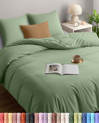 Utopia Bedding Funda Nordica Cama 180 - Microfibra Juego de Funda Nordica 240x260 cm y 2 Fundas de Almohada 65x65 cm (Verde Salvia)