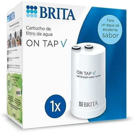 BRITA ON TAP V (600L) Cartucho de recambio de filtro de agua - para agua sostenible de buen sabor, reduce las micro partículas, PFAS, los metales pesados y otras sustancias que alteran el sabor