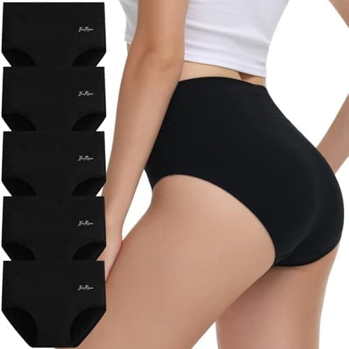IceReco Bragas Mujer Algodon Talle Alto Braguitas Postparto Cintura Alta Cómodo Pack de 5 Culotte Ropa Interior Mujer