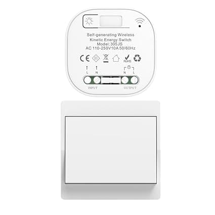 Cerhot 220v interruptores inalambricos autoalimentado cinetico interruptor sin cable sin bateria rf interruptor remoto pulsador inalambrico conmutador luz inalambrico para iluminacion del hogar