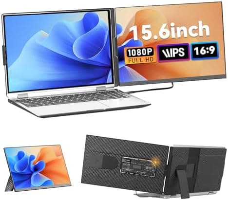 siaviala Monitor PortáTil Mejorado De 15.6", Extensor Pantalla Portati 1080p IPS, Doble Pantalla Portatil, Compatible con Laptop Screen Extender de 13 a 17,3 Pulgadas