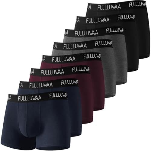 Fullluwaa Calzoncillos Hombre (Pack de 8), Algodón Elástico, Diseño Duradero, Suaves, Transpirables y Sin Etiquetas, Costuras Simplificadas