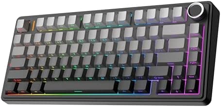 EPOMAKER x Aula F75 Teclado mecánico Gasket, para Juegos 75% Intercambiable en Caliente, Acolchado de 5 Capas, Botones, Bluetooth, inalámbrico, USB-C, RGB (gradiente Negro, Interruptor LEOBOG Reaper)